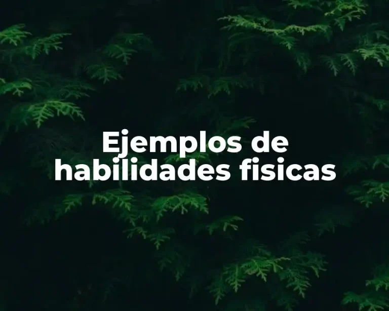 Ejemplos de habilidades fisicas