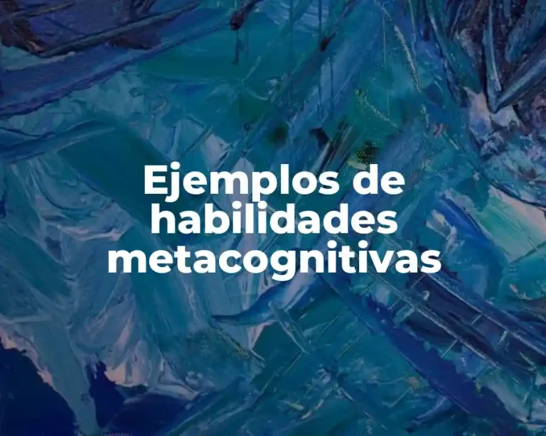 Ejemplos de habilidades metacognitivas