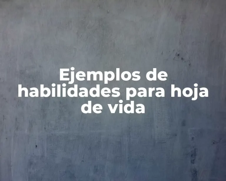 Ejemplos de habilidades para hoja de vida