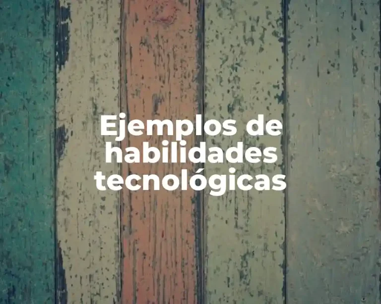 Ejemplos de habilidades tecnológicas