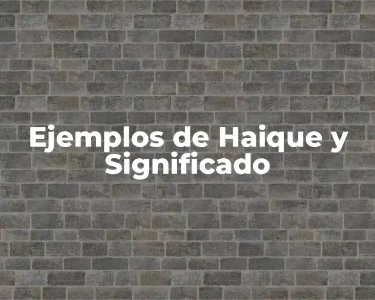 Ejemplos de Haique y Significado