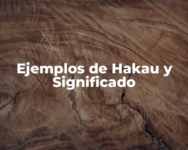 Ejemplos de Hakau y Significado