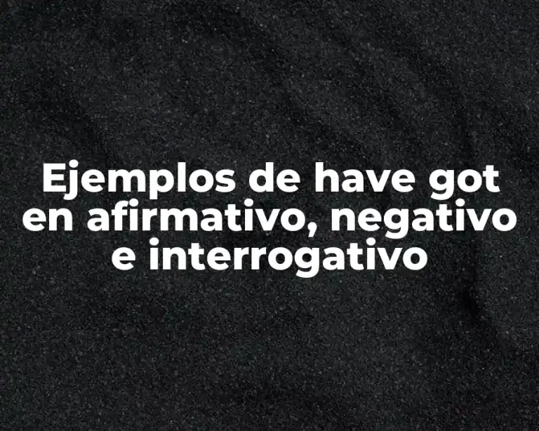 Ejemplos de have got en afirmativo, negativo e interrogativo