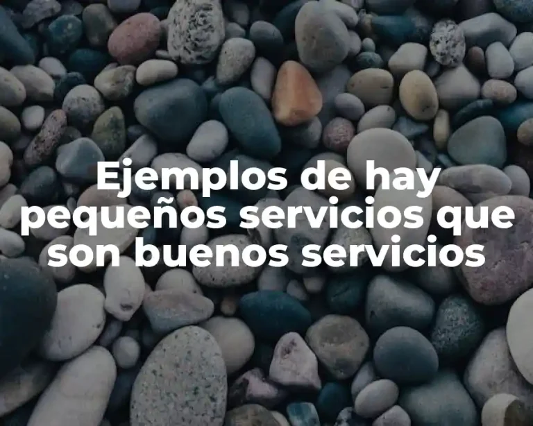 Ejemplos de hay pequeños servicios que son buenos servicios