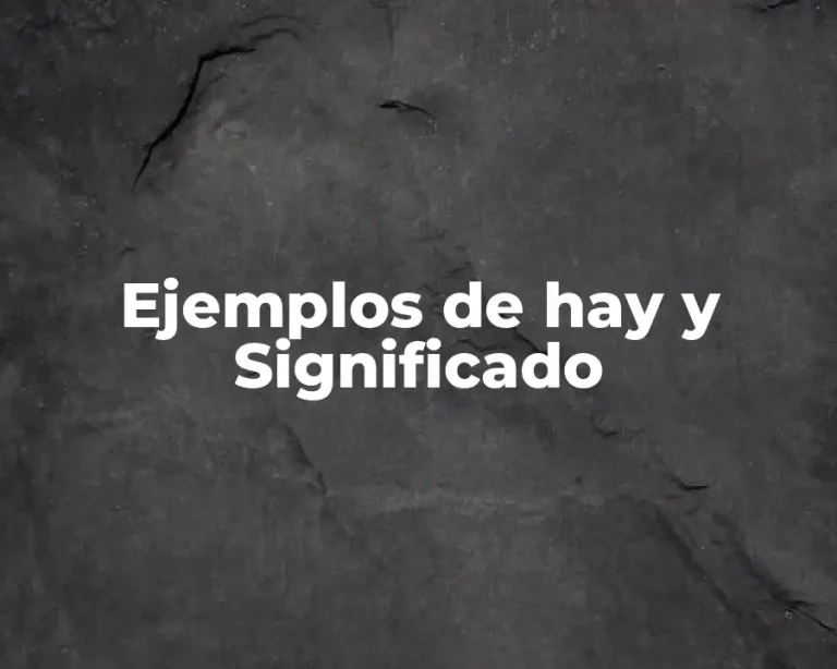Ejemplos de hay y Significado
