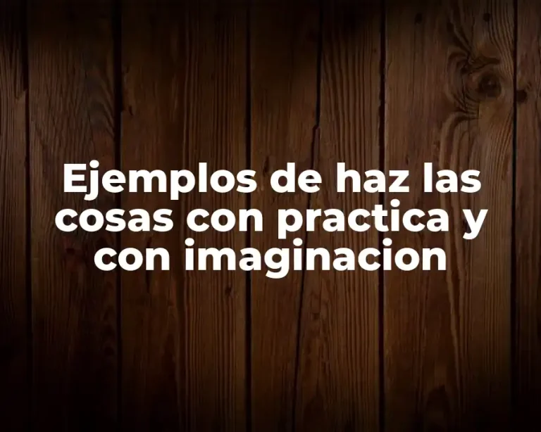 Ejemplos de haz las cosas con practica y con imaginacion