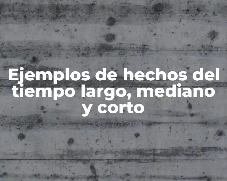 Ejemplos de hechos del tiempo largo, mediano y corto