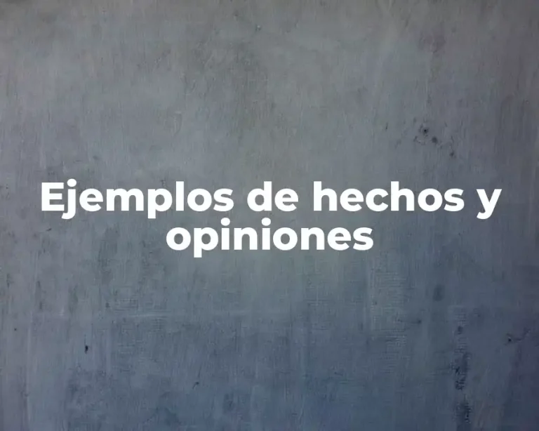 Ejemplos de hechos y opiniones