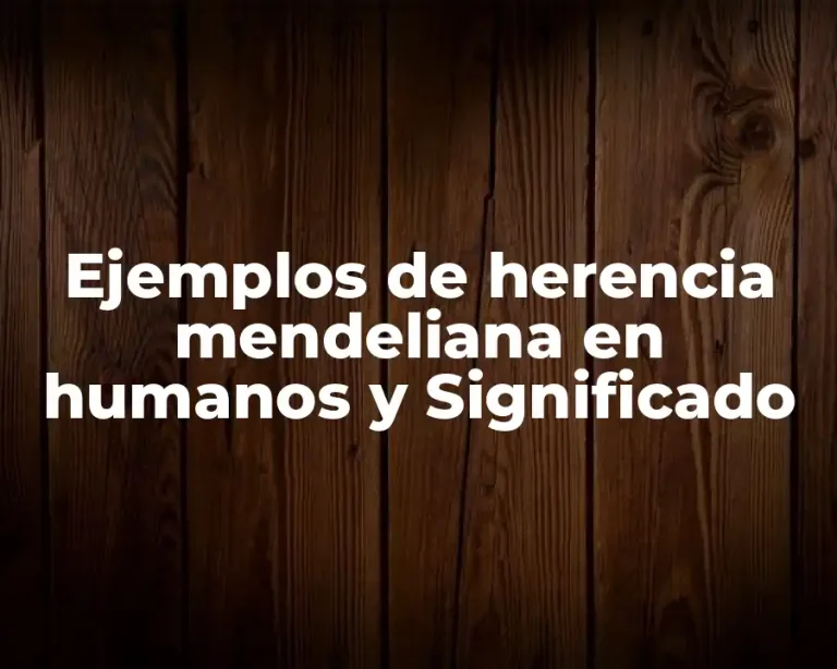 Ejemplos de herencia mendeliana en humanos y Significado