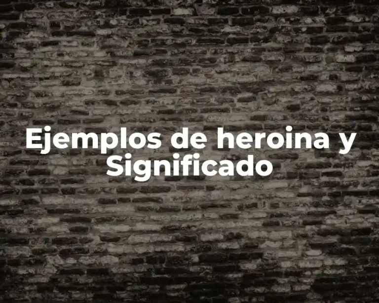 Ejemplos de heroina y Significado
