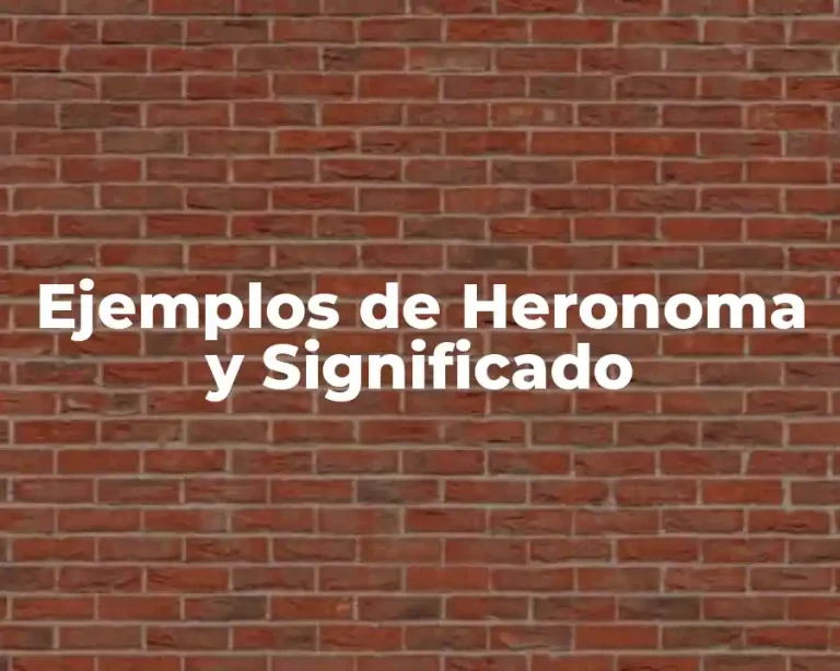 Ejemplos de Heronoma y Significado