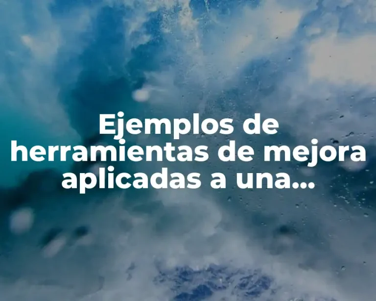 Ejemplos de herramientas de mejora aplicadas a una empresa y Significado