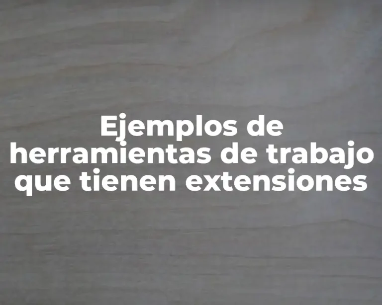 Ejemplos de herramientas de trabajo que tienen extensiones