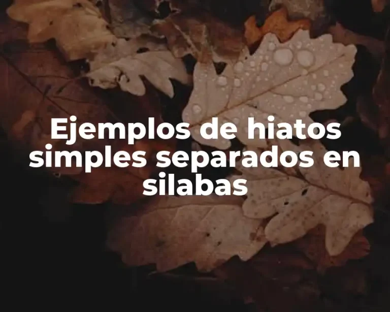 Ejemplos de hiatos simples separados en silabas