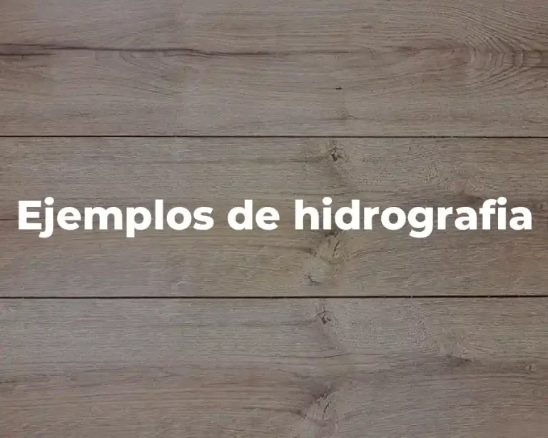 Ejemplos de hidrografia