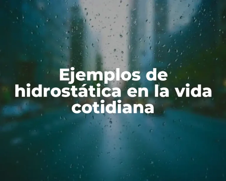 Ejemplos de hidrostática en la vida cotidiana