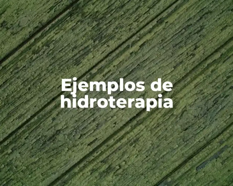 Ejemplos de hidroterapia