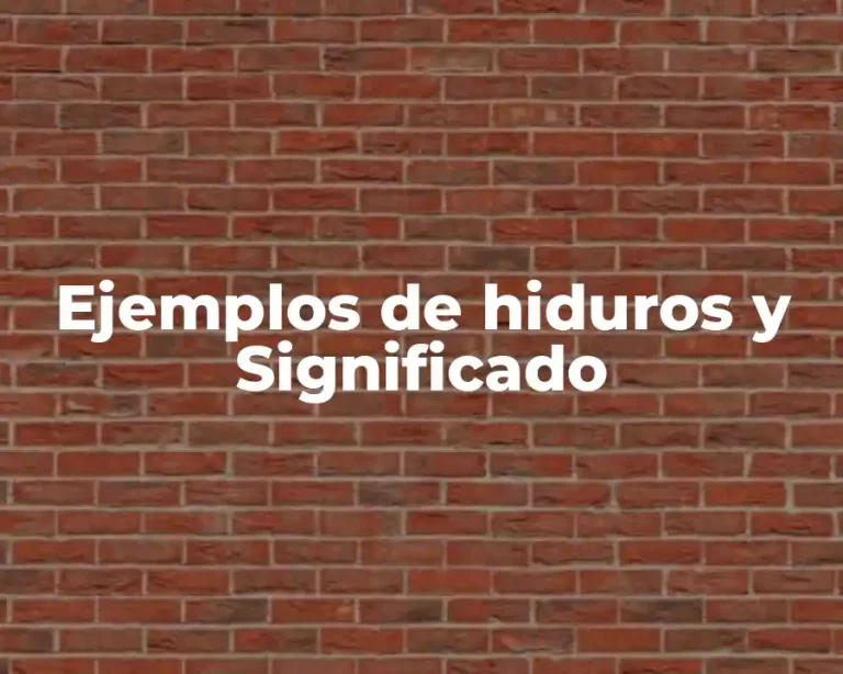 Ejemplos de hiduros y Significado