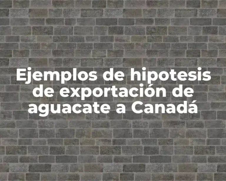 Ejemplos de hipotesis de exportación de aguacate a Canadá