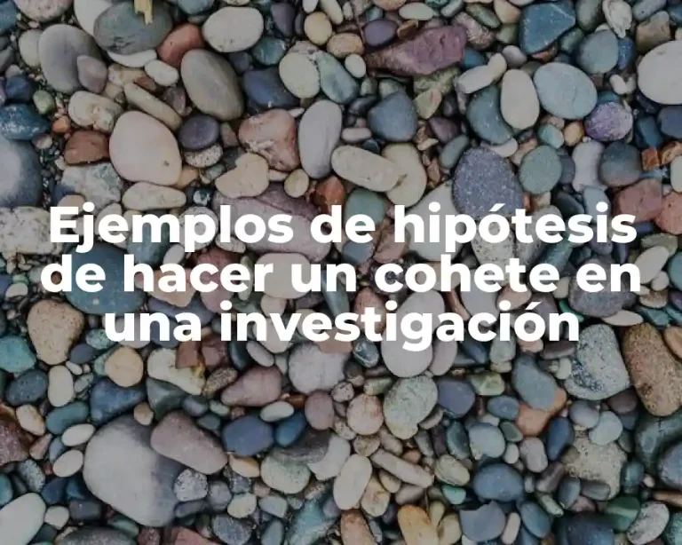 Ejemplos de hipótesis de hacer un cohete en una investigación