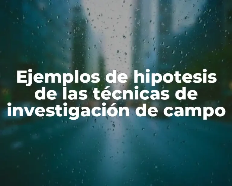 Ejemplos de hipotesis de las técnicas de investigación de campo