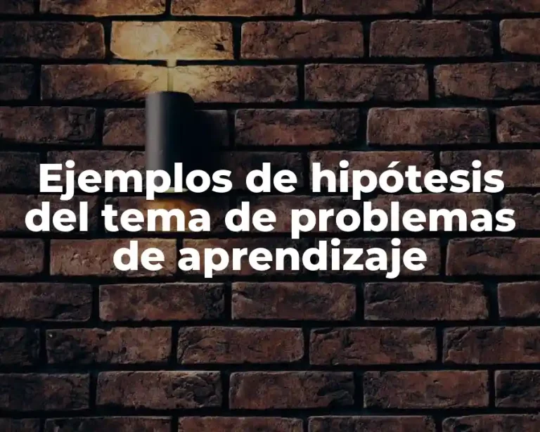 Ejemplos de hipótesis del tema de problemas de aprendizaje