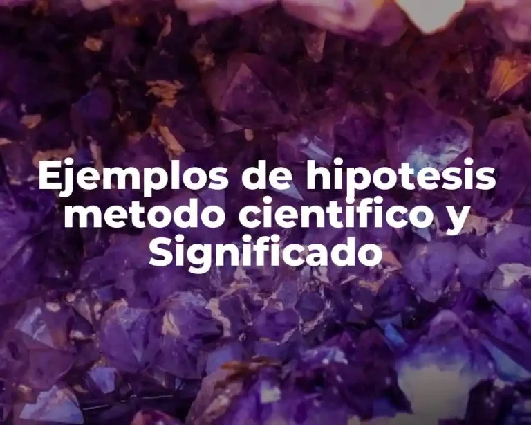 Ejemplos de hipotesis metodo cientifico y Significado