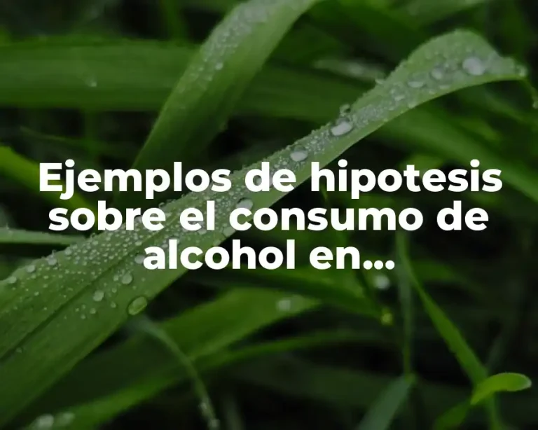 Ejemplos de hipotesis sobre el consumo de alcohol en universitarios
