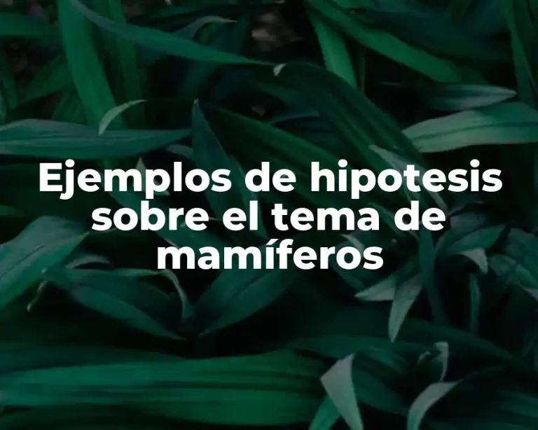 Ejemplos de hipotesis sobre el tema de mamíferos