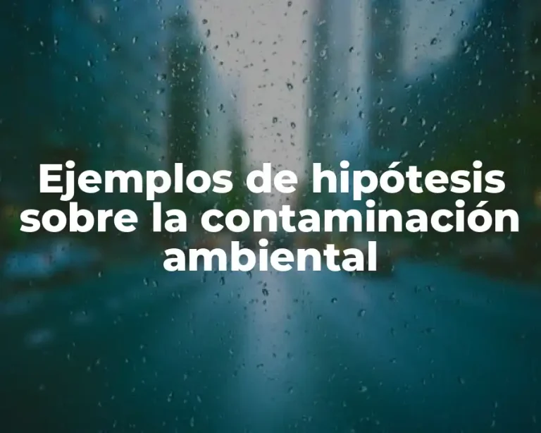 Ejemplos de hipótesis sobre la contaminación ambiental