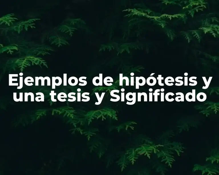 Ejemplos de hipótesis y una tesis y Significado