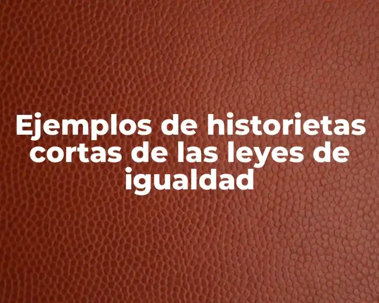 Ejemplos de historietas cortas de las leyes de igualdad
