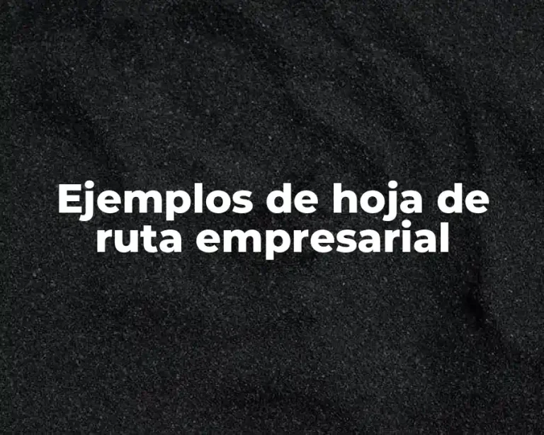Ejemplos de hoja de ruta empresarial