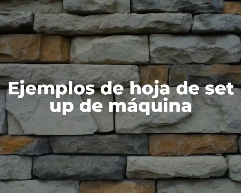 Ejemplos de hoja de set up de máquina