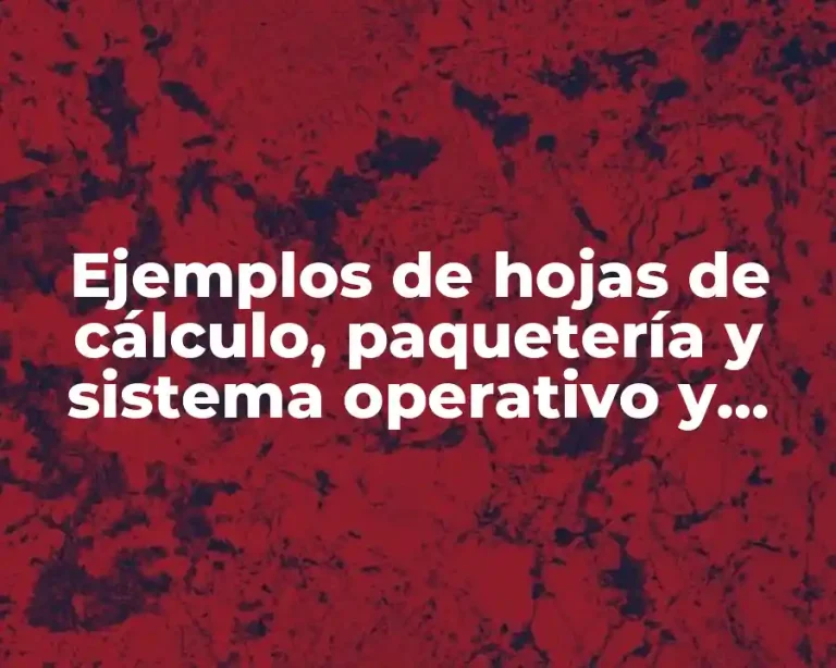 Ejemplos de hojas de cálculo, paquetería y sistema operativo y Significado