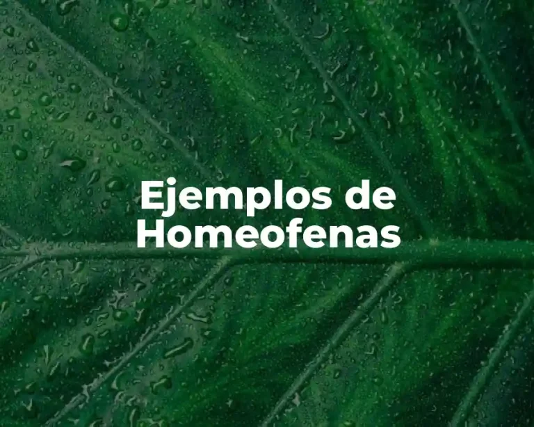 Ejemplos de Homeofenas