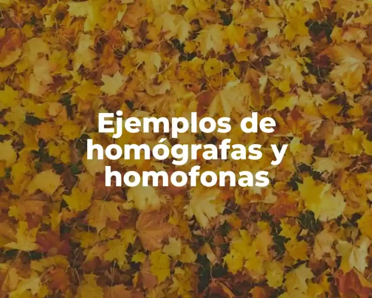 Ejemplos de homógrafas y homofonas
