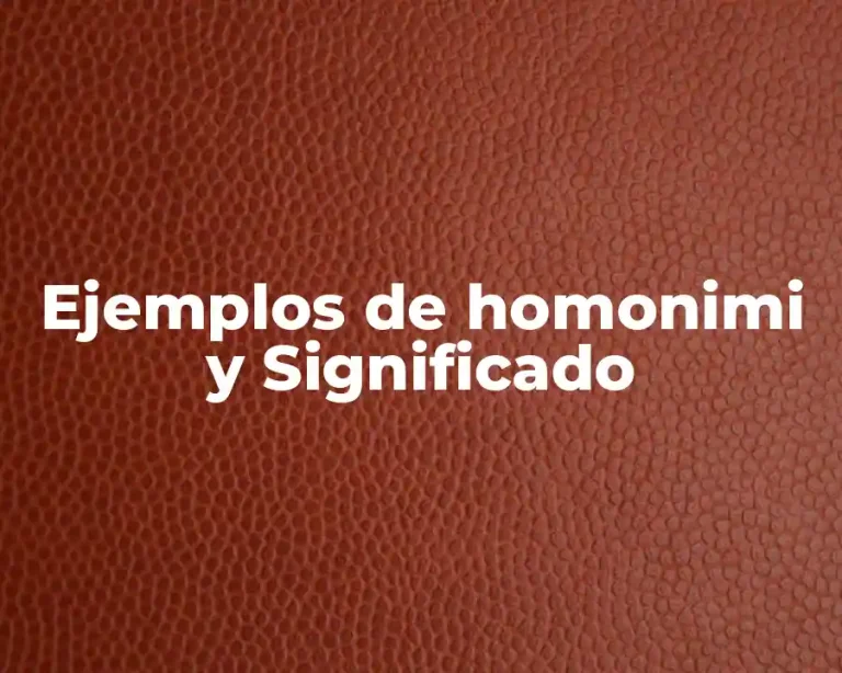 Ejemplos de homonimi y Significado