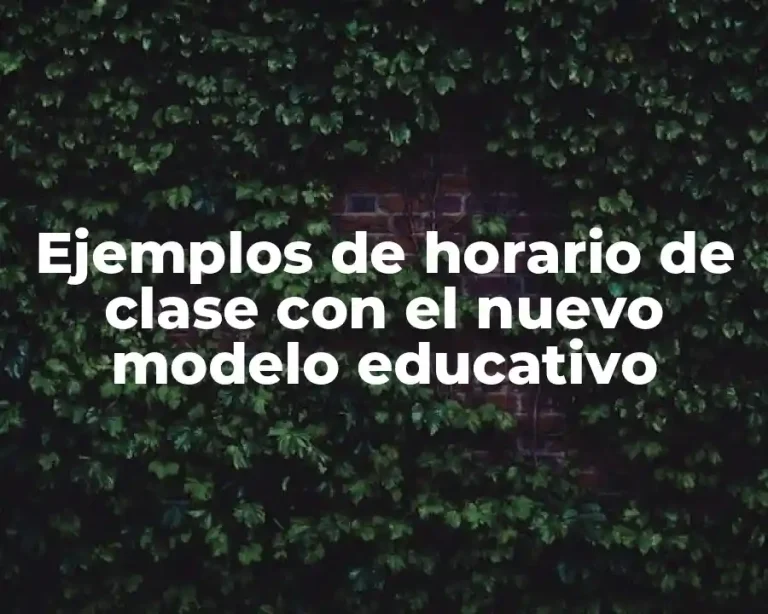 Ejemplos de horario de clase con el nuevo modelo educativo