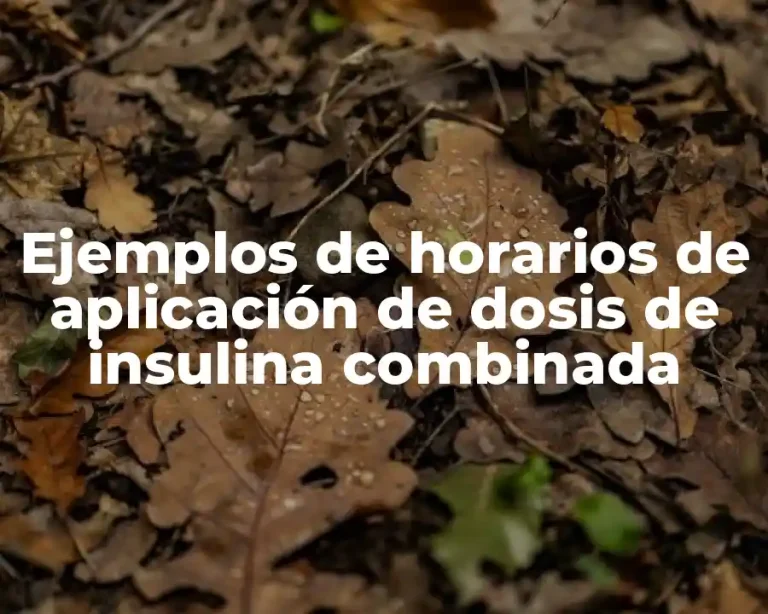 Ejemplos de horarios de aplicación de dosis de insulina combinada