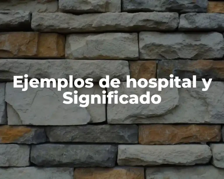 Ejemplos de hospital y Significado