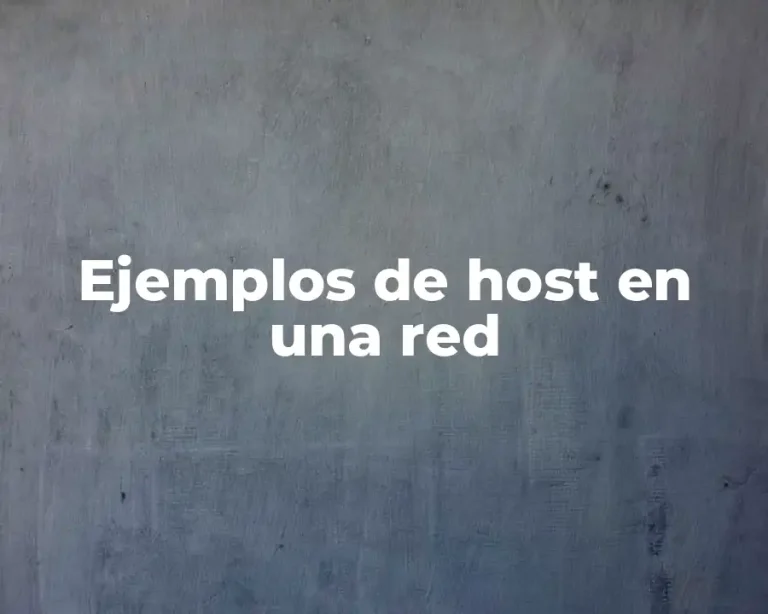 Ejemplos de host en una red