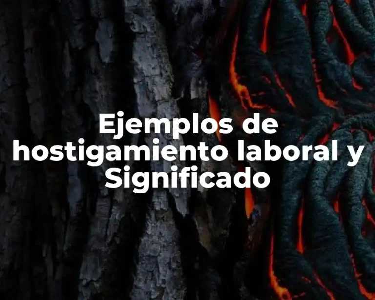 Ejemplos de hostigamiento laboral y Significado