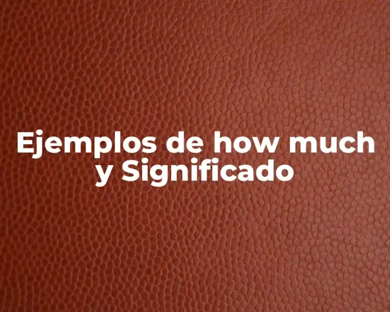 Ejemplos de how much y Significado