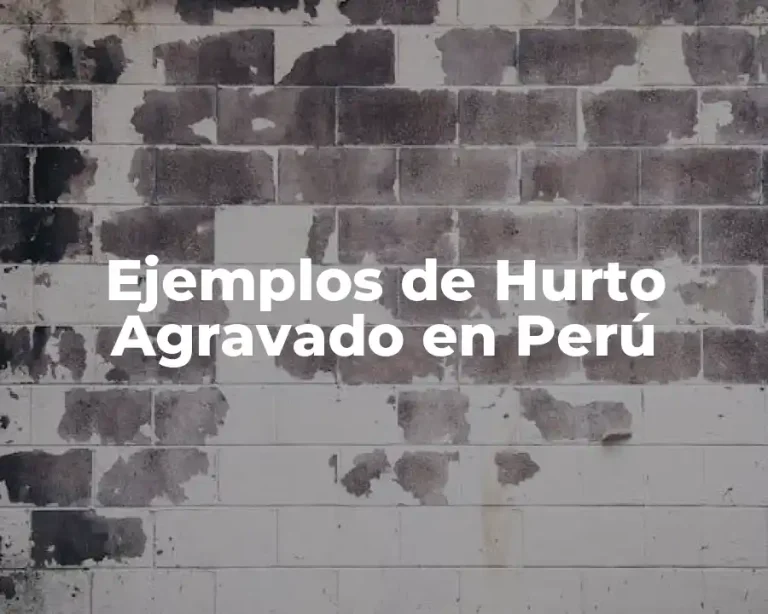 Ejemplos de Hurto Agravado en Perú