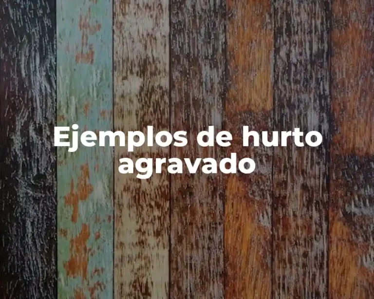 Ejemplos de hurto agravado