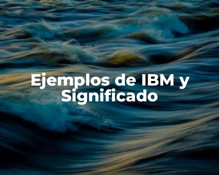 Ejemplos de IBM y Significado