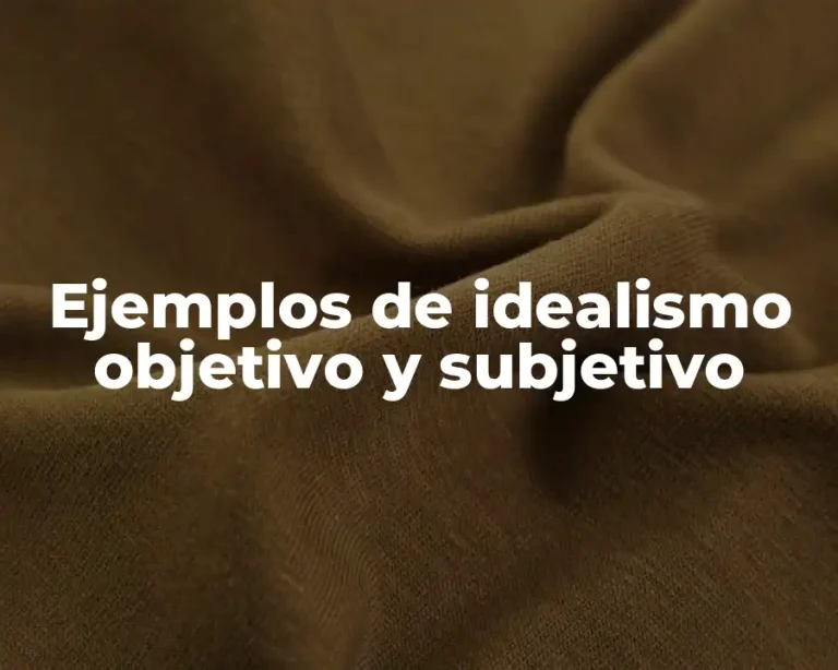 Ejemplos de idealismo objetivo y subjetivo