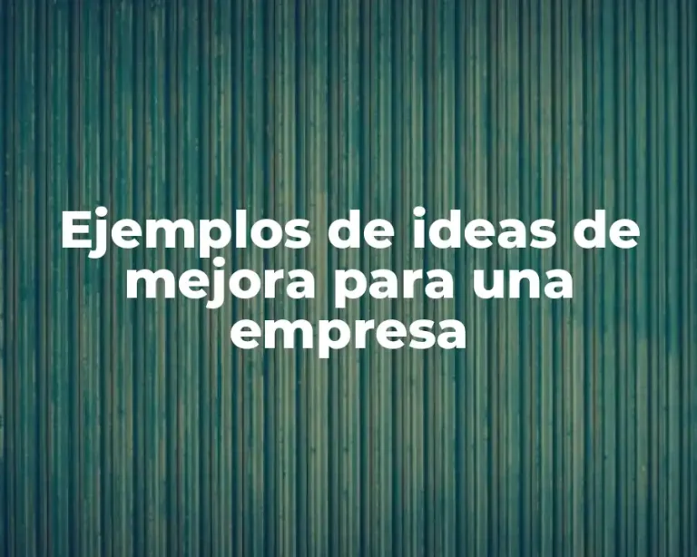 Ejemplos de ideas de mejora para una empresa