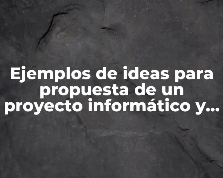 Ejemplos de ideas para propuesta de un proyecto informático y Significado